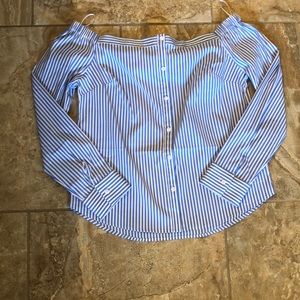 Express Off the Shoulder Striped Top